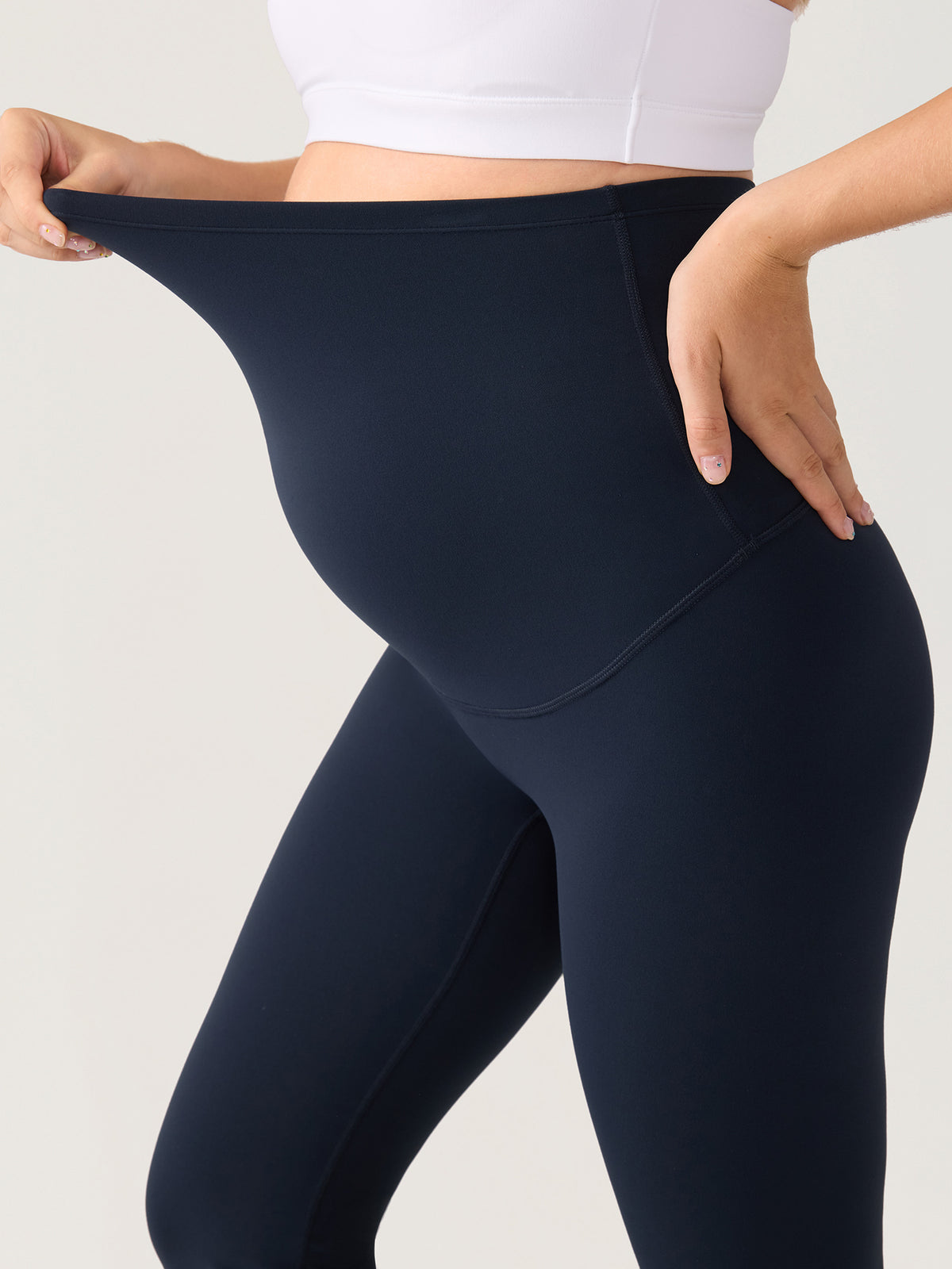 Natrelax® No Front Seam Maternity Flare Leggings 29.5" Twilight Blue