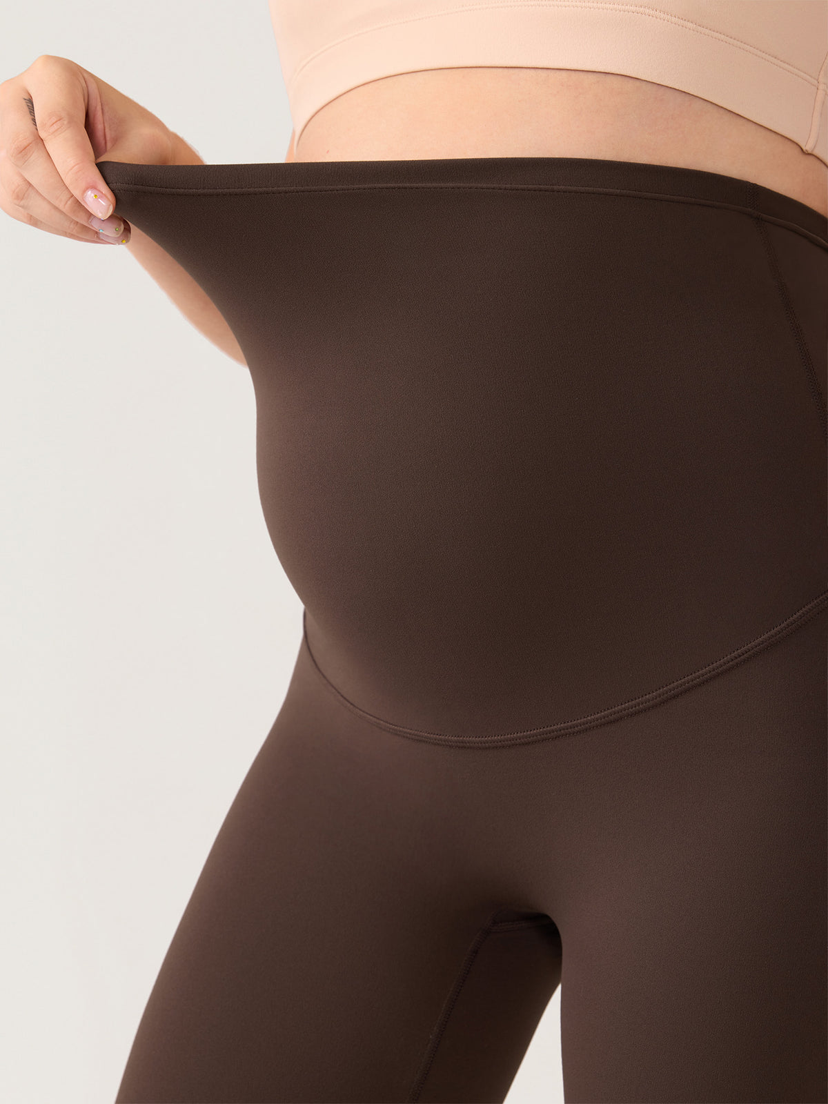 Natrelax® No Front Seam Maternity Flare Leggings 29.5" Clay Brown