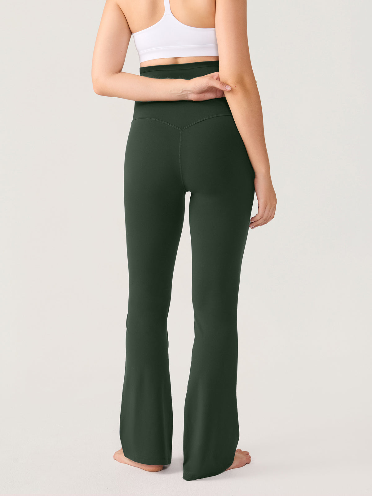 Natrelax® No Front Seam Maternity Flare Leggings 29.5" Legend Green