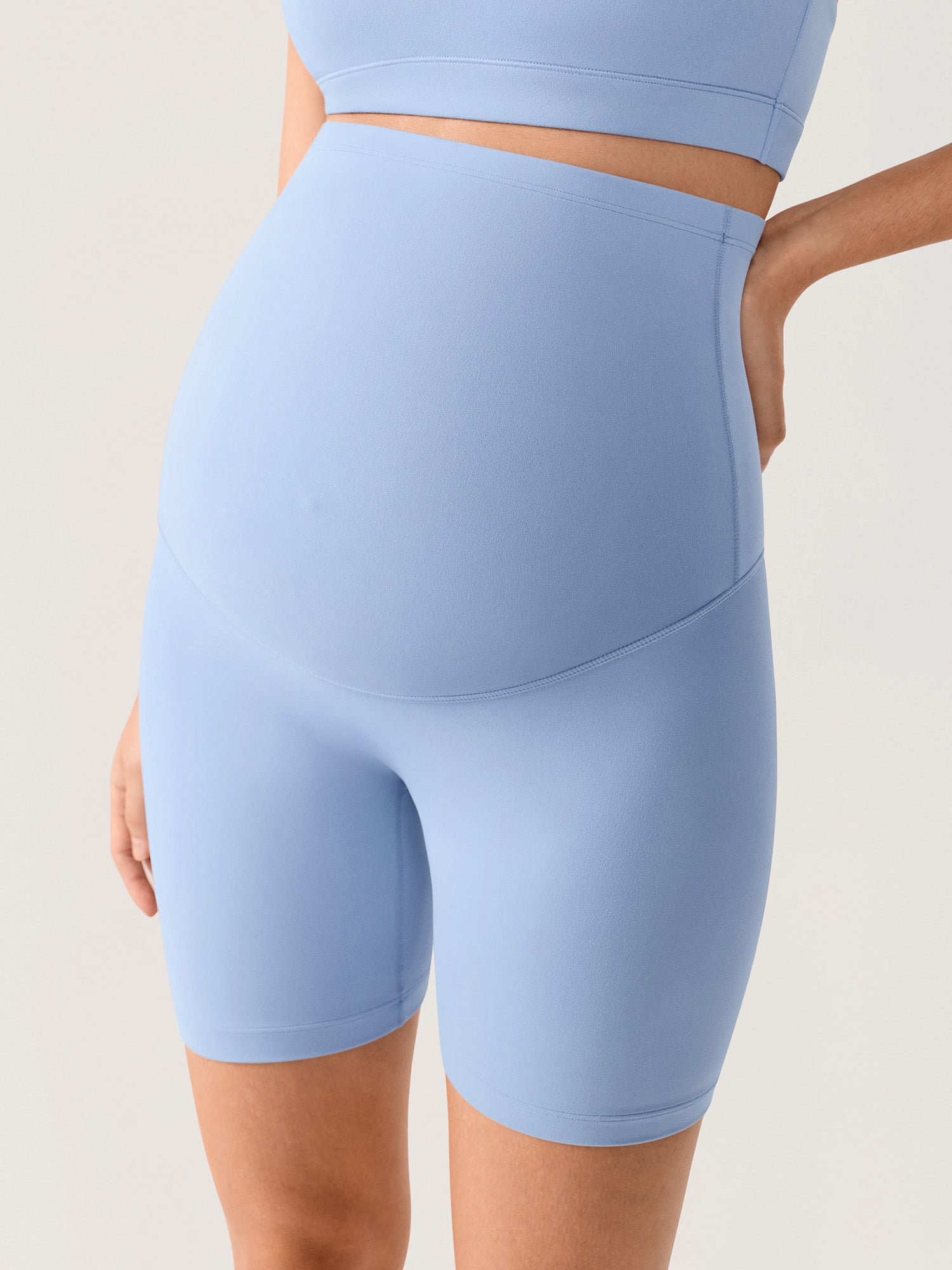 Natrelax® No Front Seam Maternity Shorts 6" Moonlight Blue