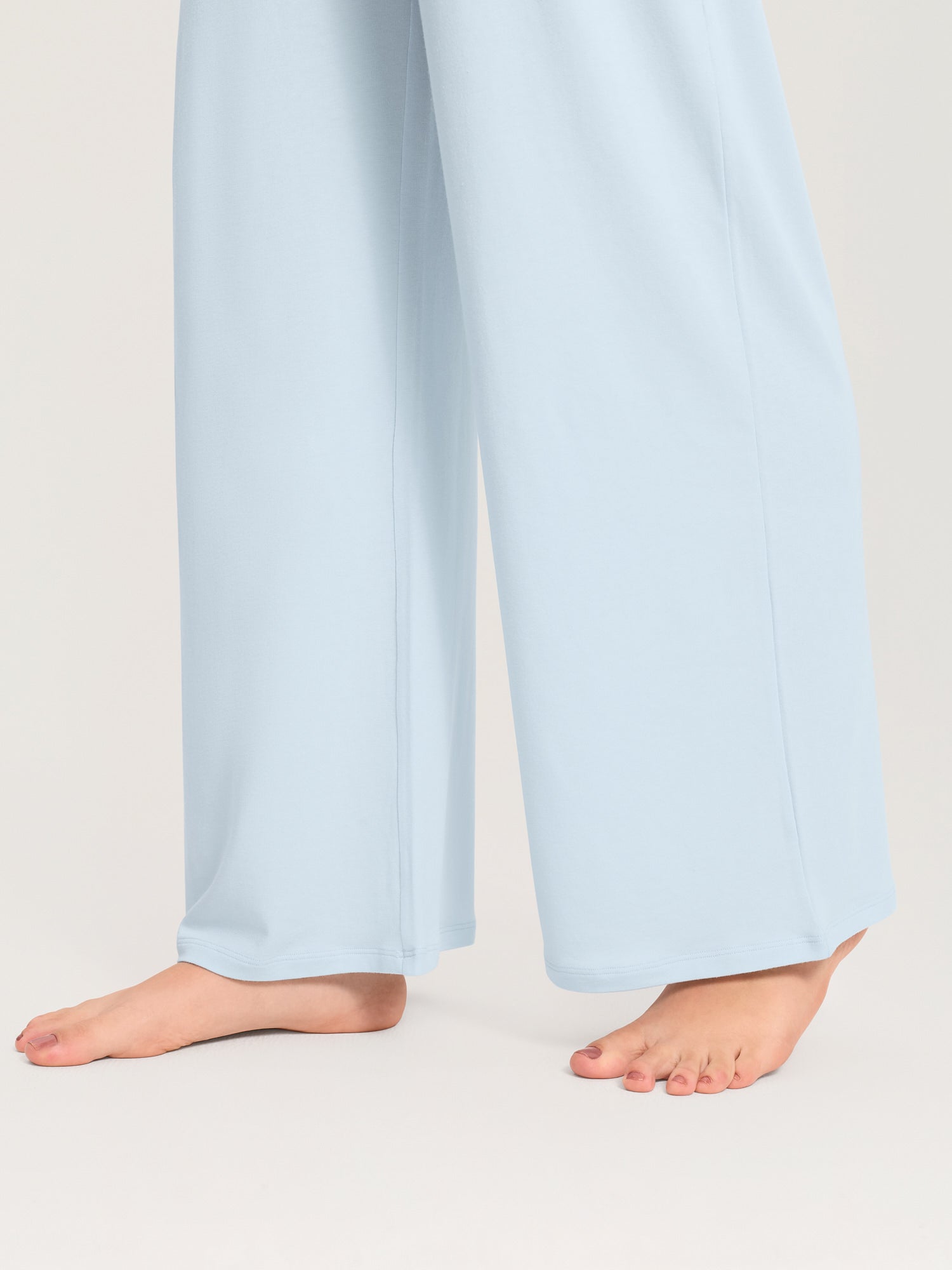 Modal Cotton Foldover Wide-Leg Pants ICE