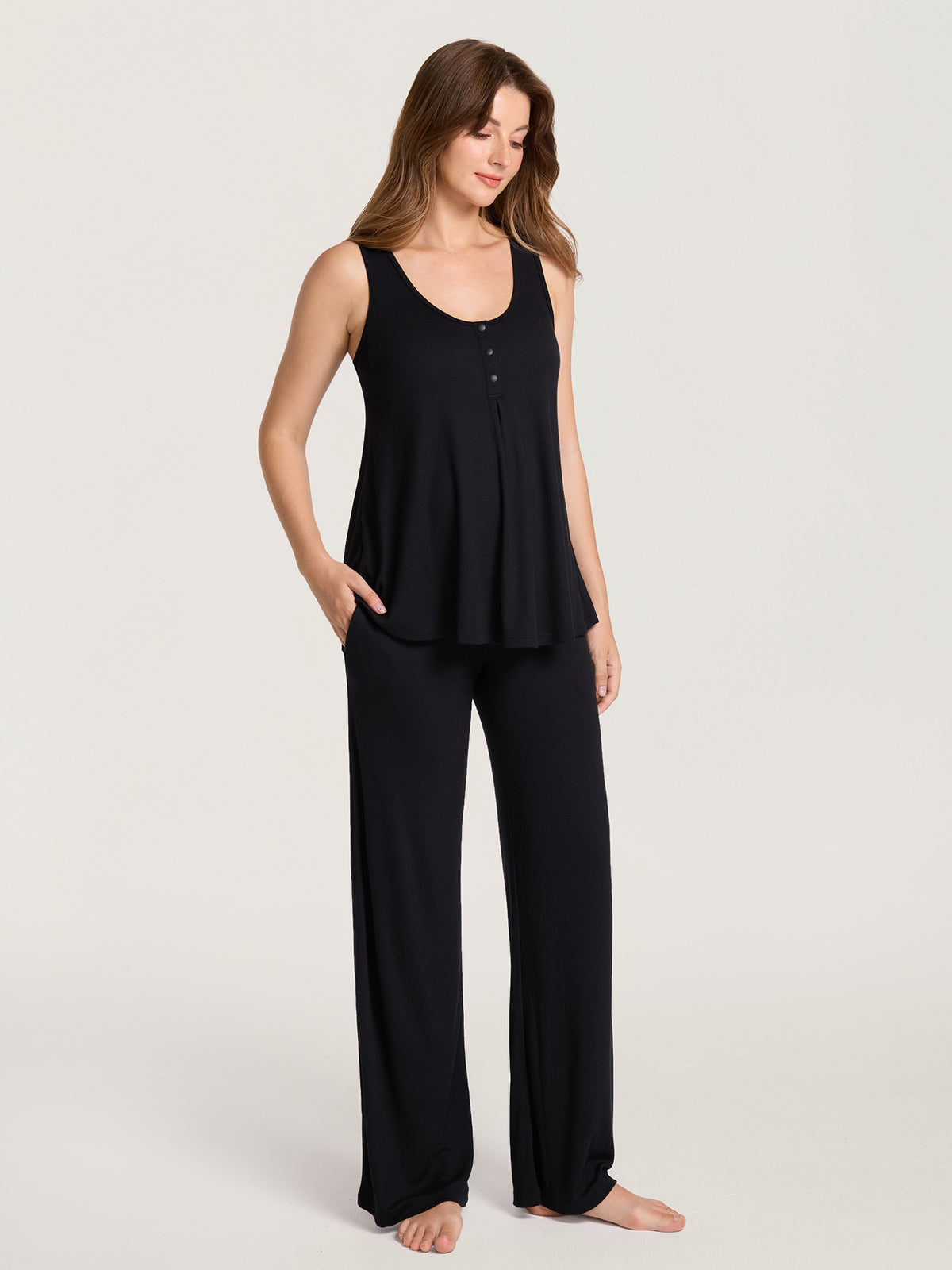 Cotton Rib Maternity Lounge Pants 30" Black