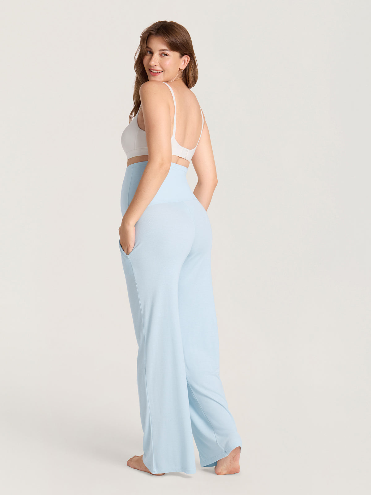 Cotton Rib Maternity Lounge Pants 30" ICE
