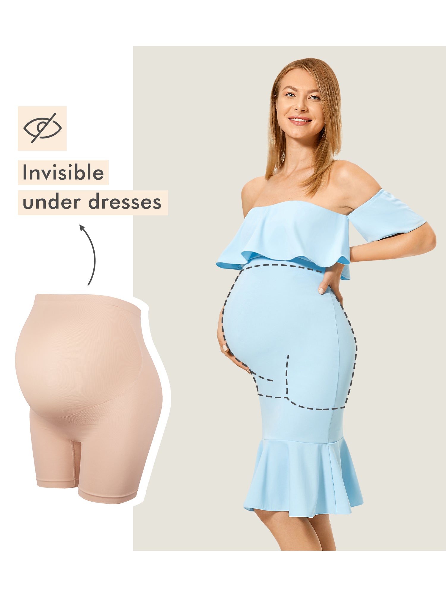 High Waist Shapewear Maternity Shorts|Seamless Black